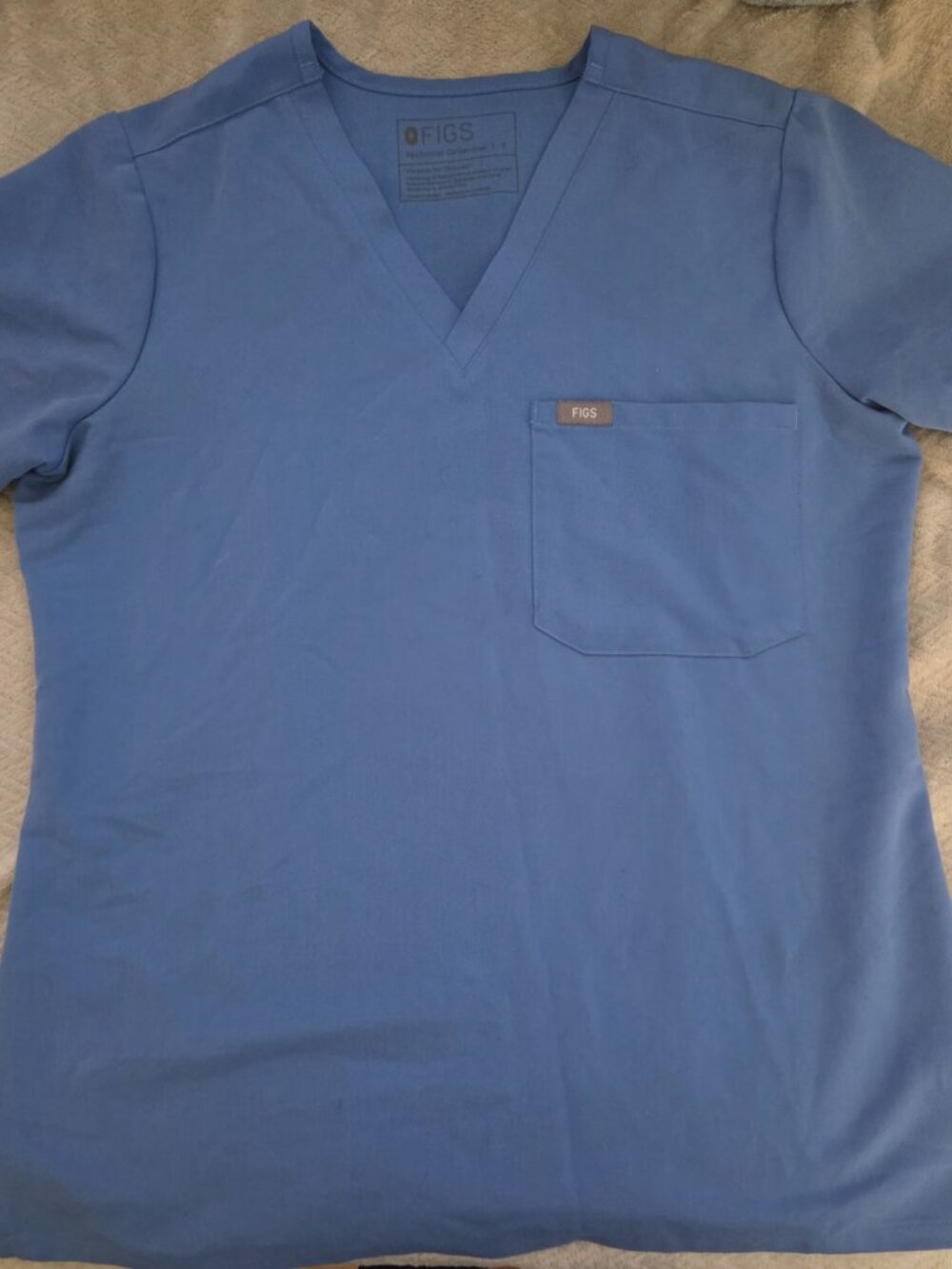 FIGS Catarina One-Pocket Scrub Top Ceil Blue